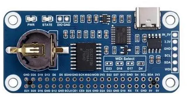 Main image of Waveshare RTC WatchDog HAT (B) for Raspberry Pi, Onboard DS3231SN High Precision RTC Chip