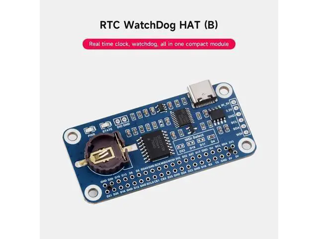 Alt view image 3 of 5 - Waveshare RTC WatchDog HAT (B) for Raspberry Pi, Onboard DS3231SN High Precision RTC Chip