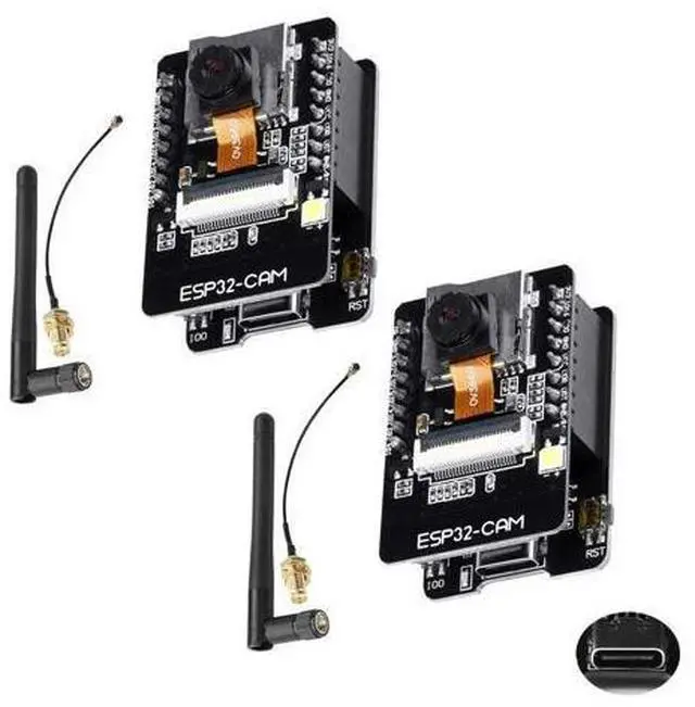 Main image of 2 Pcs ESP32 CAM Development Board,OV3660 Camera for ESP32-CAM MB Type-C WiFi/Bluetooth Development Board,DC 5V Dual Core Development Board with 2.5G Antennas IPEX, TF Card Module