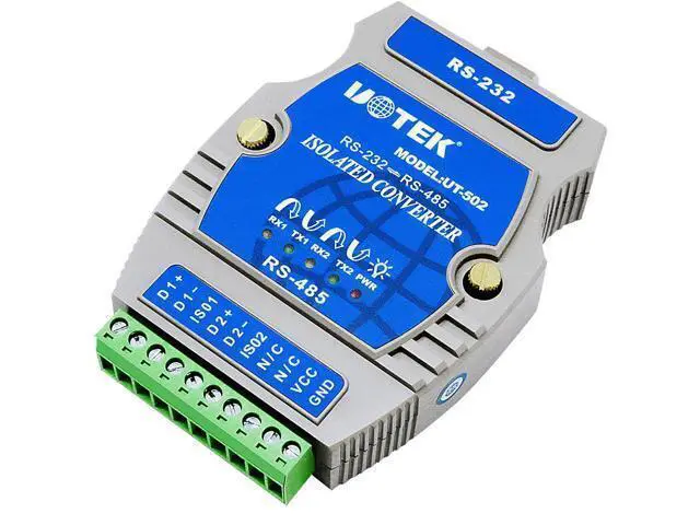 Alt view image 2 of 7 - UOTEK RS-232 to RS-485 Converter Industrial Grade RS485 RS232 Adapter DB9 Connector with Isolation Surge & ESD Protection UT-502 Plug & Play