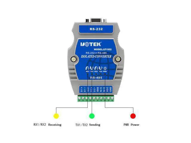 Alt view image 3 of 7 - UOTEK RS-232 to RS-485 Converter Industrial Grade RS485 RS232 Adapter DB9 Connector with Isolation Surge & ESD Protection UT-502 Plug & Play