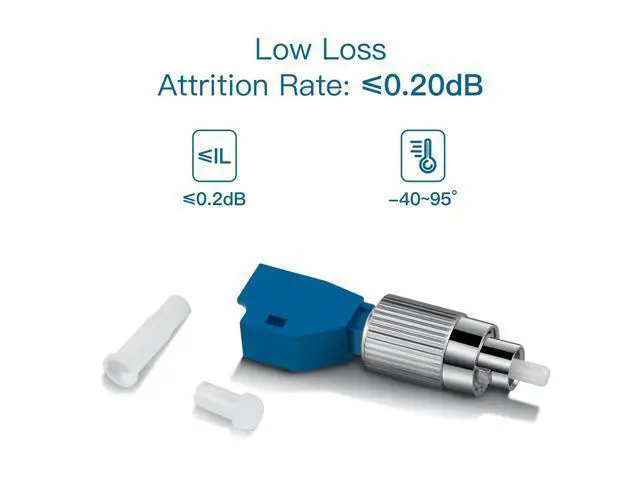 Alt view image 3 of 5 - 4 Pcs Single Mode 9/125 FC Male to LC Female VFL Fiber Optic Adapter Convertor and 4 Pcs Singlemode LC/UPC Fiber Optic Loopback Adapter Tester - Connector Test Plug for Optical Cable Testing