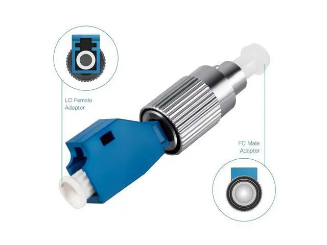 Alt view image 5 of 5 - 4 Pcs Single Mode 9/125 FC Male to LC Female VFL Fiber Optic Adapter Convertor and 4 Pcs Singlemode LC/UPC Fiber Optic Loopback Adapter Tester - Connector Test Plug for Optical Cable Testing