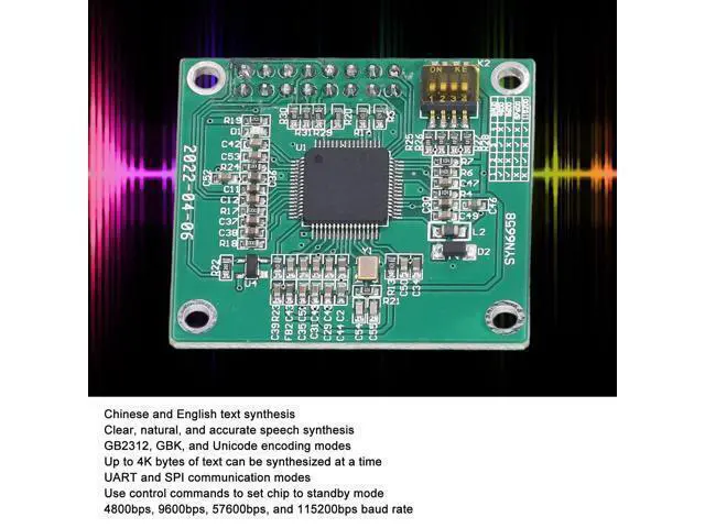 Alt view image 3 of 5 - SYN6988 Speech Recognition Module Text to Sound TTS Voice Module Supports Chinese and English Text Synthesis