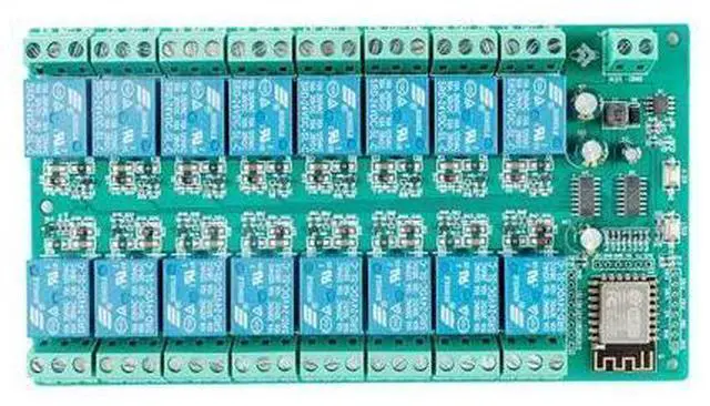 Main image of ESP8266WIFI 16-channel 24V relay module ESP12F development board secondary development DC24V power supply