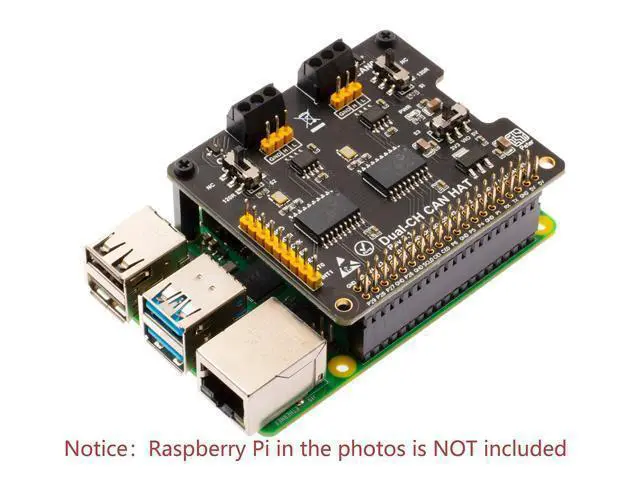 Alt view image 3 of 5 - XICOOLEE Dual-CH,Can Bus Expansion HAT for Raspberry Pi, with 2-Channel CAN Interface Communication, Dual Chips MCP2515 and ATA6561