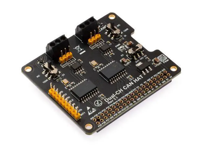 Alt view image 2 of 5 - XICOOLEE Dual-CH,Can Bus Expansion HAT for Raspberry Pi, with 2-Channel CAN Interface Communication, Dual Chips MCP2515 and ATA6561