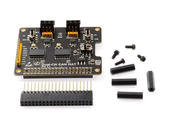 Alt view image 5 of 5 - XICOOLEE Dual-CH,Can Bus Expansion HAT for Raspberry Pi, with 2-Channel CAN Interface Communication, Dual Chips MCP2515 and ATA6561