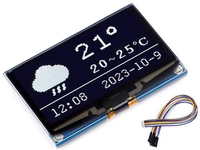 Main image of waveshare 2.42inch OLED Display Module 12864 Resolution for Raspberry Pi/forArduino/STM32/ESP32/Jetson Nano, with SSD1309 Driver Chip SPI / I2C Communication 3.3V / 5V, White Display Color