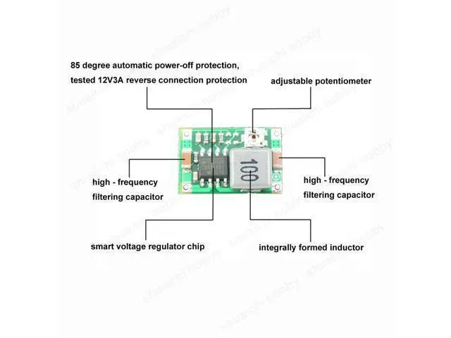 Alt view image 4 of 5 - 10PCS Step-down Power Supply Module DC 4.75-23V to 1-17V Mini Synchronous Rectification Voltage Regulator Unit for RC Airplane