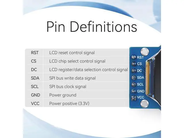 Alt view image 3 of 5 - YELUFT 5pcs 1.28 Inch TFT LCD Display Module Round 240 x 240 Pixel RGB 65K Color GC9A01 Driver 4 Wire SPI Interface Self-Luminous Display Board for Arduino/Raspberry Pi/ESP32 (Pre-Soldered)