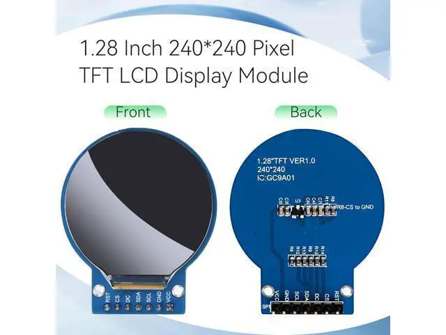 Alt view image 2 of 5 - YELUFT 5pcs 1.28 Inch TFT LCD Display Module Round 240 x 240 Pixel RGB 65K Color GC9A01 Driver 4 Wire SPI Interface Self-Luminous Display Board for Arduino/Raspberry Pi/ESP32 (Pre-Soldered)