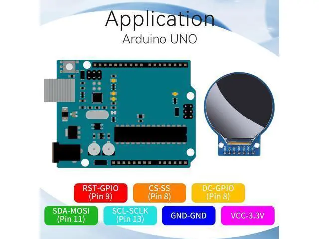 Alt view image 5 of 5 - YELUFT 5pcs 1.28 Inch TFT LCD Display Module Round 240 x 240 Pixel RGB 65K Color GC9A01 Driver 4 Wire SPI Interface Self-Luminous Display Board for Arduino/Raspberry Pi/ESP32 (Pre-Soldered)