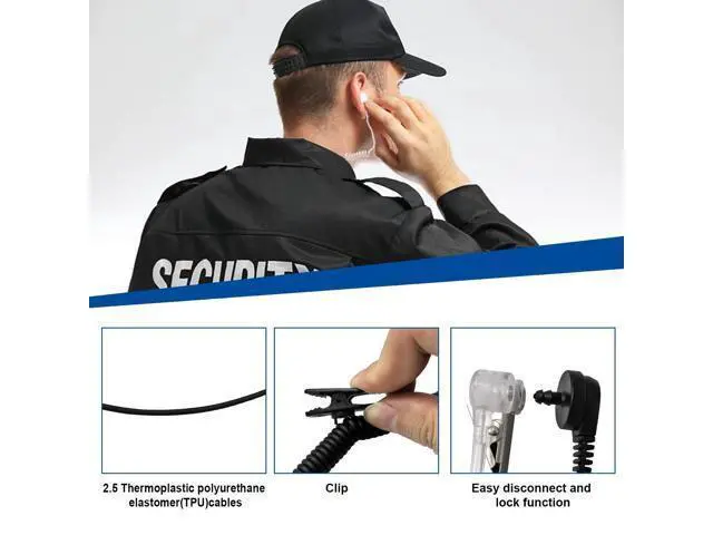Alt view image 4 of 5 - 5 Pack 3.5mm Listen-only Earpiece for Motorola APX4000 APX6000 APX7000,1 Pin Listen Only Acoustic Tube Earbud Headset for Kenwood TK-2140 TK-2180 for BaoFeng Law Enforcement Surveillance Headset