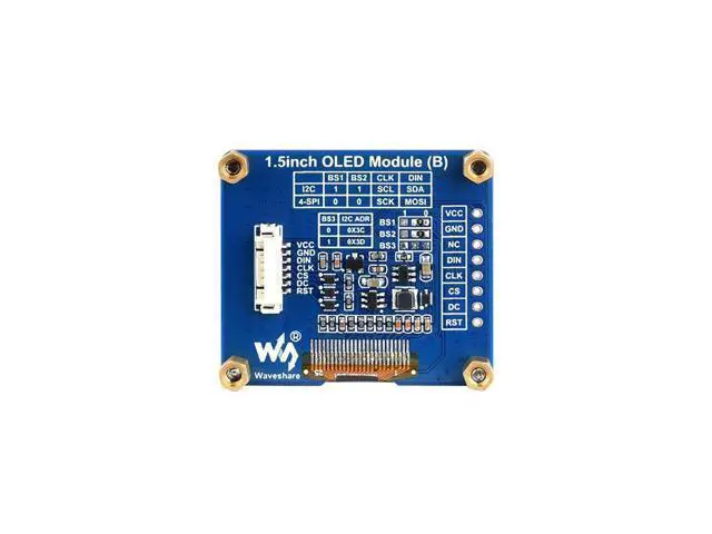 Alt view image 2 of 5 - Coolwell 1.5 Inch OLED Display Module for Raspberry Pi Arduino STM32 SPI / I2C Communication 128128 Black/White Display Color Embedded SH1107