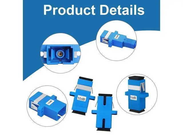 Alt view image 4 of 5 - PklzNet 25PCS 10dB SC-UPC Flange Fiber Optical attenuators Single Mode, Female to Female singal Attenuation Connector Fixed Direct Insert Adapter