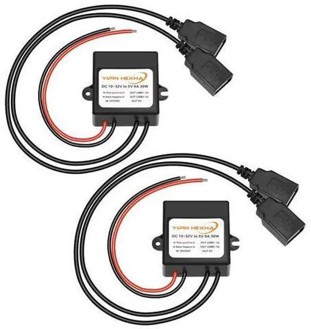 Main image of 2PCS DC 12V 24V to 5V 6A 30W Dual USB Female DC Step Down Converter Power Adapter Buck Module