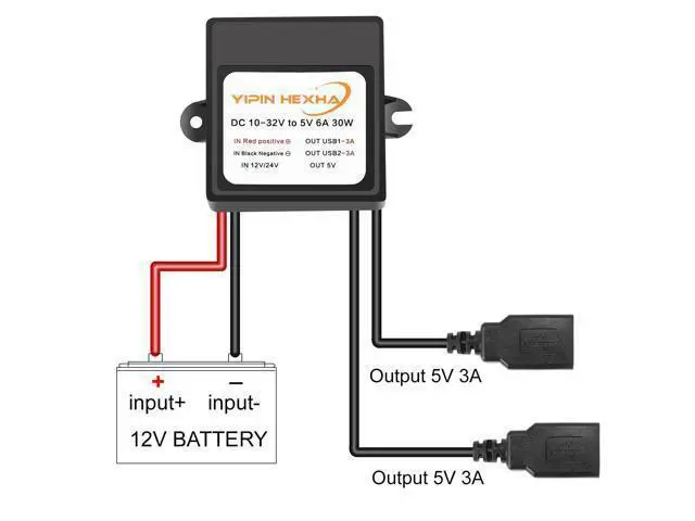 Alt view image 4 of 5 - 2PCS DC 12V 24V to 5V 6A 30W Dual USB Female DC Step Down Converter Power Adapter Buck Module