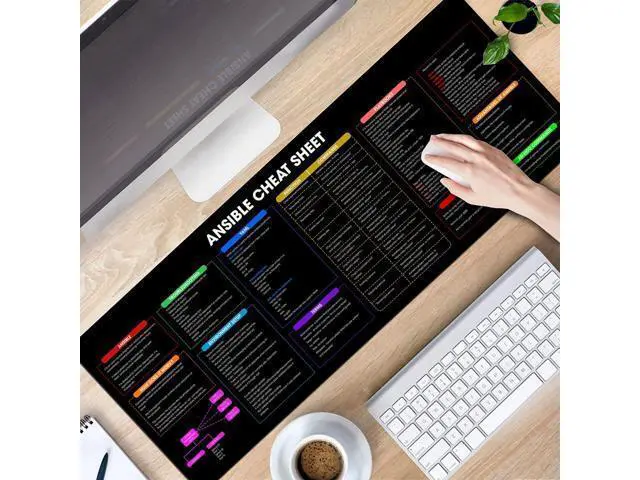 Alt view image 4 of 5 - Ansible Shortcuts & Cheat Sheet Mouse Pad Quick Reference for Devops, sysadmins & IT pros, Computer Accessories for Study, Work, and Reference Purposes KMH