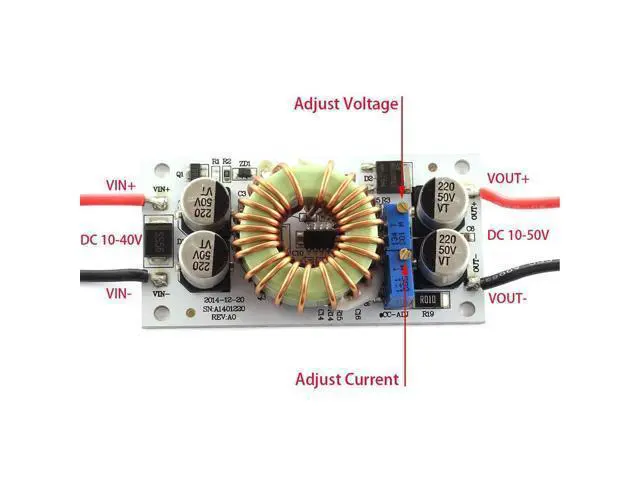 Alt view image 3 of 5 - 4 Packs 250W DC-DC Boost Converter Module - 10-40V to 10-50V Adjustable, 6A 150kHz Constant Voltage/Current Power Module
