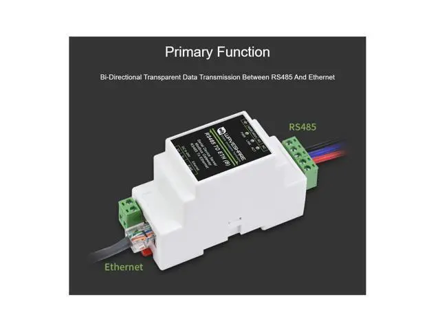 Alt view image 2 of 5 - waveshare RJ45 To RS485 Ethernet Module, Bi-Directional Transparent Transmission, Modbus Gateway Support, Multi Communication Modes