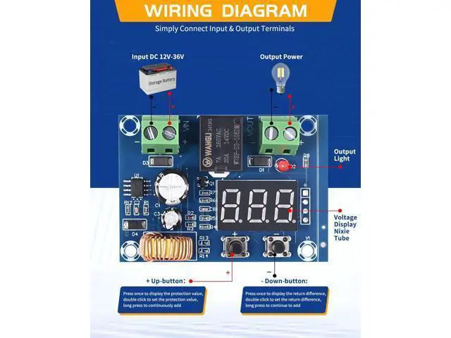 Alt view image 2 of 5 - LYLANMO 8PCS DC Voltage Protection Digital Low Voltage Protector Disconnecting Switch Cut-Off Over-Discharge Protection Module for 12-36V Lead Acid Lithium Battery