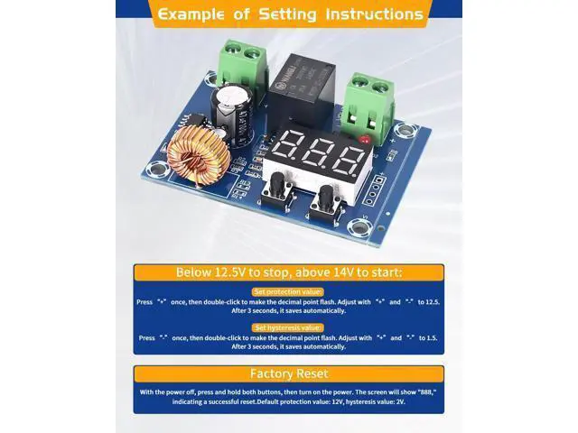 Alt view image 5 of 5 - LYLANMO 8PCS DC Voltage Protection Digital Low Voltage Protector Disconnecting Switch Cut-Off Over-Discharge Protection Module for 12-36V Lead Acid Lithium Battery