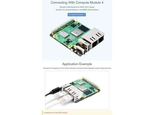 Alt view image 3 of 5 - Waveshare Mini Dual Gigabit Ethernet Base Board Compatible with Raspberry Pi Compute Module 4 Suitable for All Variants of Compute Module 4, Only Including CM4-DUAL-ETH-MINI Baseboard