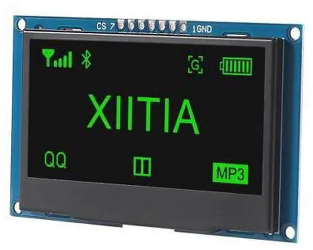 Alt view image 5 of 5 - XIITIA 2pcs 2.42 inch 128x64 OLED LCD Display Module SSD1309 7 Pin SPI/IIC I2C Serial Interface for Arduino UNO R3 (Green Light)