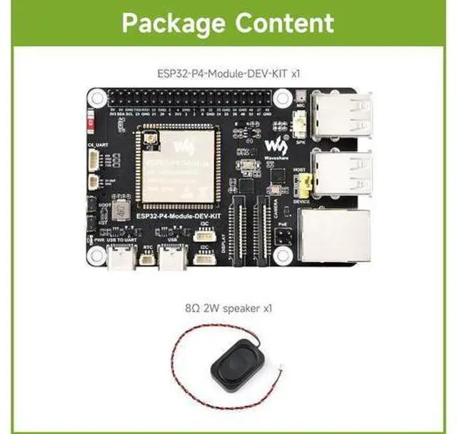 Alt view image 2 of 5 - Waveshare ESP32-P4-Module High-Performance Development Board, Based On ESP32-P4 and ESP32-C6, Supports Wi-Fi 6 and Bluetooth 5/BLE, Includes Speaker