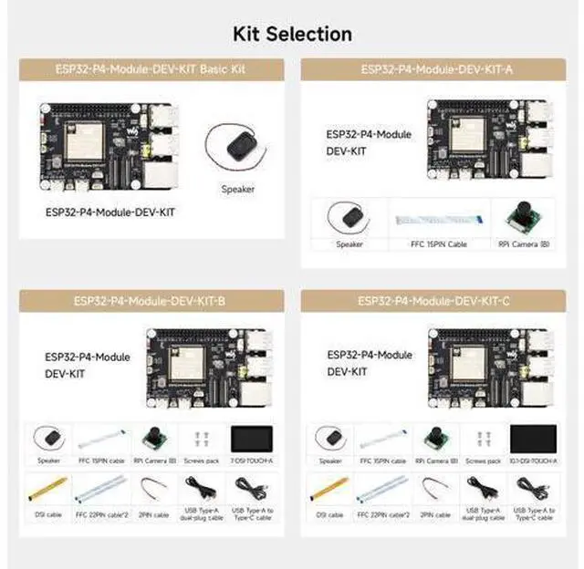 Alt view image 4 of 5 - Waveshare ESP32-P4-Module High-Performance Development Board, Based On ESP32-P4 and ESP32-C6, Supports Wi-Fi 6 and Bluetooth 5/BLE, Includes Speaker