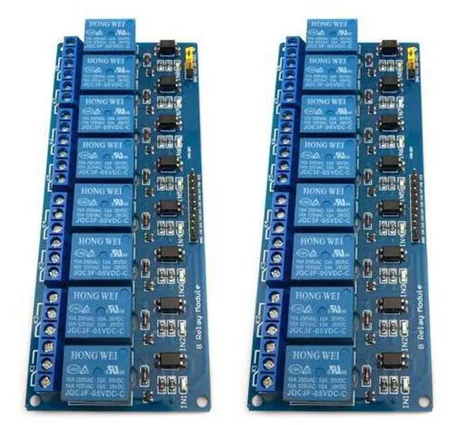 Main image of FainWan 2pcs 8 Channel DC 5V Relay Module with Optocoupler for UNO R3 MEGA 2560 1280 DSP ARM PIC AVR STM32 Rasp-Berry Pi