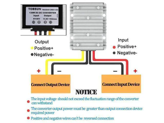 Alt view image 5 of 5 - HOMELYLIFE Voltage Converter DC 8V-40V to 13.8V 10A 138W Automatic Buck Boost Step Down Up Reducer Waterproof Module Transformer for Golf Cart Club Car