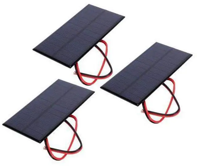 Main image of 3pcs DC 6V 1W Polycrystalline Solar Panel Cell Power Module, Coated Solar Charger Panel with 30cm Cable for DIY Solar Lawn Lights, Small Electronics and Science