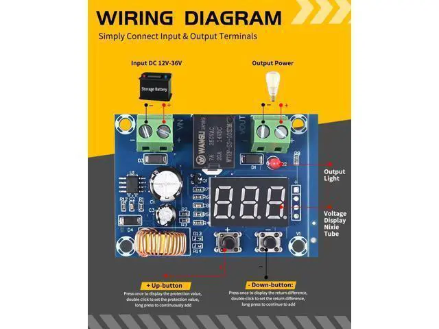 Alt view image 2 of 5 - Seloky 10PCS Digital Low Voltage Disconnect Switch 12V-36V DC Over-Discharge Protector with Auto Cut Off Battery Protection Module for Solar RV Lithium Batteries