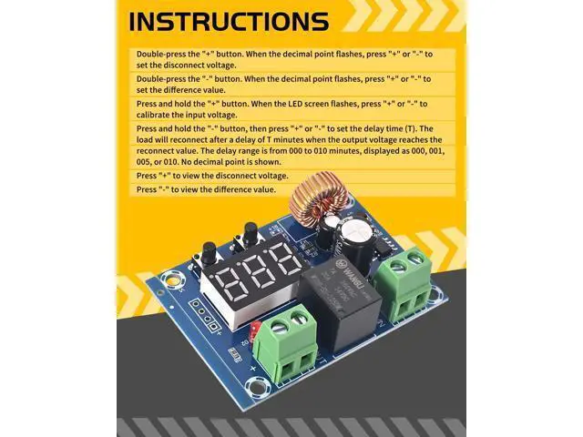 Alt view image 4 of 5 - Seloky 10PCS Digital Low Voltage Disconnect Switch 12V-36V DC Over-Discharge Protector with Auto Cut Off Battery Protection Module for Solar RV Lithium Batteries