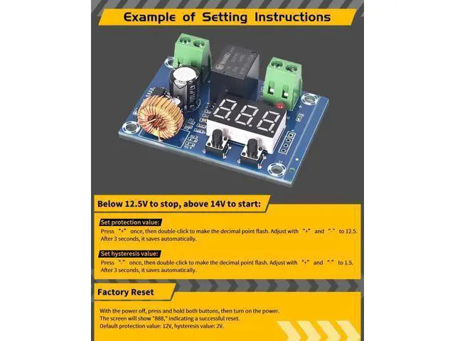 Alt view image 5 of 5 - Seloky 10PCS Digital Low Voltage Disconnect Switch 12V-36V DC Over-Discharge Protector with Auto Cut Off Battery Protection Module for Solar RV Lithium Batteries