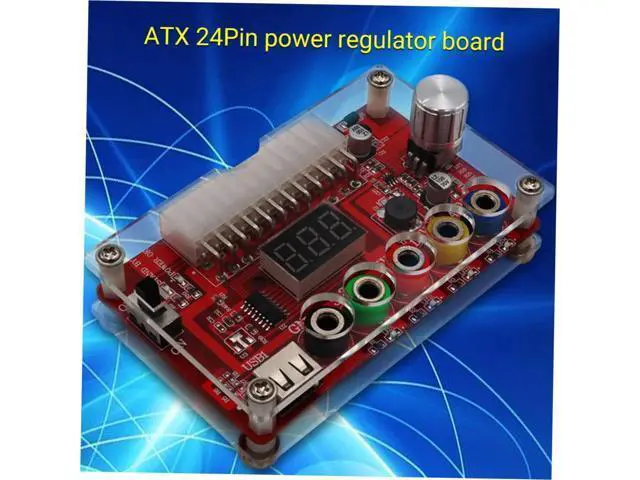 Alt view image 4 of 7 - Power Board Power Regulator Board PC Power Supply Power Adapter Voltage Converter Adjustable Power Supply PC Powersupply Desktop PC Chassis Power Adapter Red