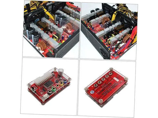 Alt view image 5 of 7 - Power Board Power Regulator Board PC Power Supply Power Adapter Voltage Converter Adjustable Power Supply PC Powersupply Desktop PC Chassis Power Adapter Red