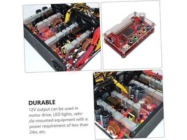 Alt view image 7 of 7 - Power Board Power Regulator Board PC Power Supply Power Adapter Voltage Converter Adjustable Power Supply PC Powersupply Desktop PC Chassis Power Adapter Red