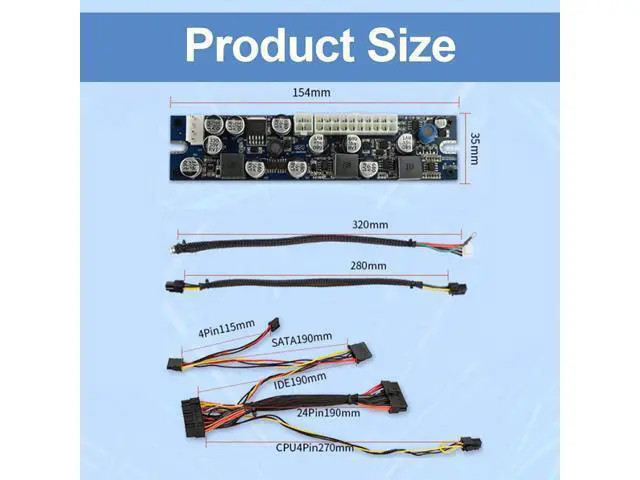 Alt view image 7 of 7 - PC Power Supply Module DC 12V Input 300W Output, PC PSU Power Provide Module with 24Pin ATXDC InputSATA for Mini-ITX and 1U Case POS Network Server Set-Top Boxes