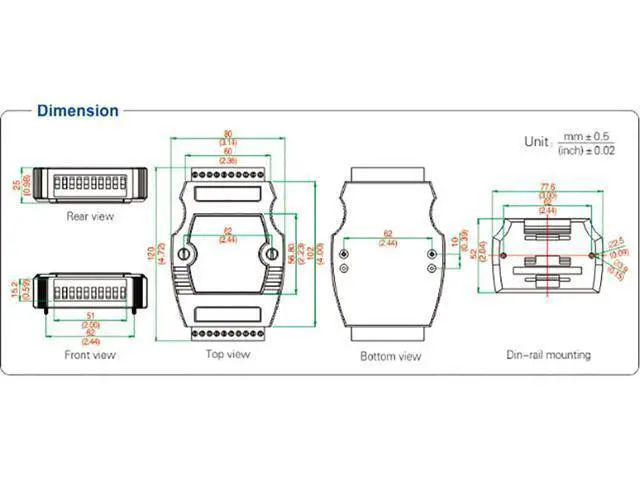 Alt view image 7 of 7 - UOTEK Digital 8 Channel Optical Isolated Wet Contact I/O Input Module Controller IO RS-232 RS-485 Adapter Modbus-RTU Support Wet and Dry Node Input UT-5518