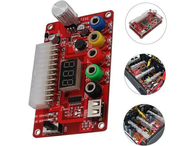 Alt view image 4 of 6 - SOLUSTRE Power Regulator Board PC PSU Desktop PC Chassis Power Adapter 24pin Output Terminal Computer Accessory Power Supply Module Voltage Converter Reducer Power Module Power Supply LED