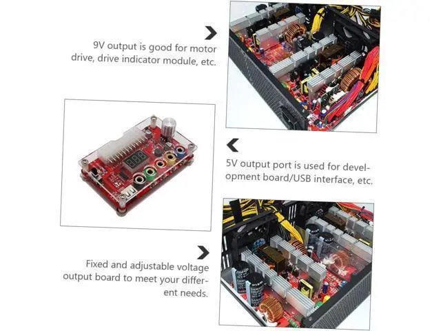 Alt view image 5 of 6 - SOLUSTRE Power Regulator Board PC PSU Desktop PC Chassis Power Adapter 24pin Output Terminal Computer Accessory Power Supply Module Voltage Converter Reducer Power Module Power Supply LED