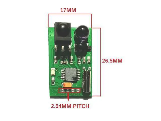 Alt view image 4 of 5 - Carrier Frequency 38KHZ Far Infrared Communication Module, Far Infrared to TTL Module GND TXD RXD VCC Transceiver Pair Tube