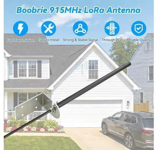 Alt view image 5 of 5 - Boobrie 915Mhz LoRa Antenna with Wall Mount Bracket Omni External LoRaWAN Antenna 9.84ft RG58 Cable SMA Male + 15CM Adapter Cable for Meshtastic ESP32 LoRa V3 Development Board OLED Board LoRa Module