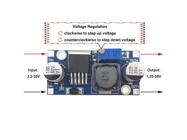 Alt view image 3 of 6 - Valefod 10 Pack DC to DC High Efficiency Voltage Regulator 3.2-35V to 1.25-30V Buck Converter DIY Power Supply Step-Down Module
