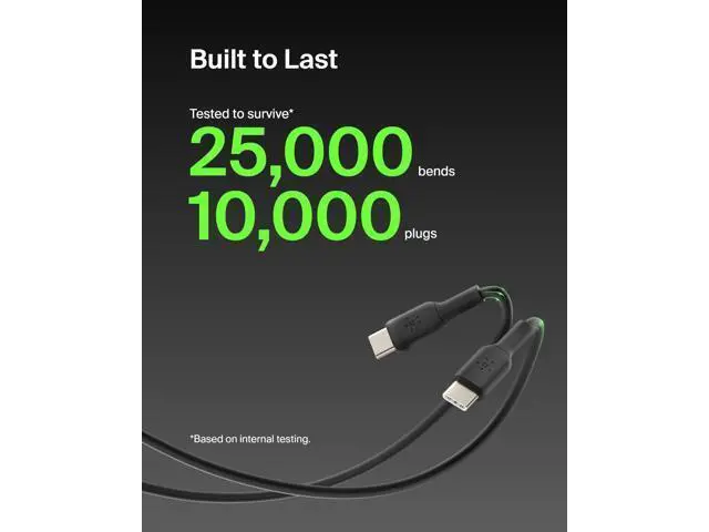 Alt view image 4 of 7 - BoostCharge USB-C to USB-C Cable (1M/3.3ft) Fast Charging Cable for iPhone 16, iPhone 16 Pro, Nintendo Switch 2, Galaxy S25, S24, Pixel, iPad Pro, Carplay & More- Black (2-Pack)
