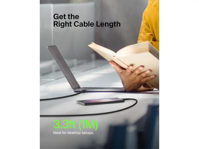 Alt view image 7 of 7 - BoostCharge USB-C to USB-C Cable (1M/3.3ft) Fast Charging Cable for iPhone 16, iPhone 16 Pro, Nintendo Switch 2, Galaxy S25, S24, Pixel, iPad Pro, Carplay & More- Black (2-Pack)