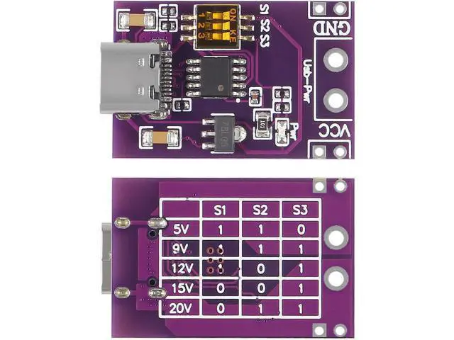 Alt view image 2 of 7 - 10-Pack Type-C QC AFC PD2.0 PD3.0 to DC Spoof Scam Fast Charge Trigger Polling Detector USB-PD Notebook Power Supply Change Board Module